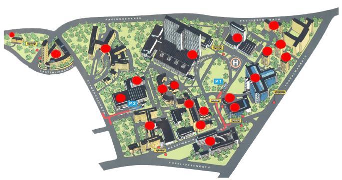 Meilahden sairaala-alue - Mejlans sjukhusområde - Meilahti Hospital Area 22 20 21 23 1. Meilahden sairaala Mejlans sjukhus Meilahti Hospital 4 2.