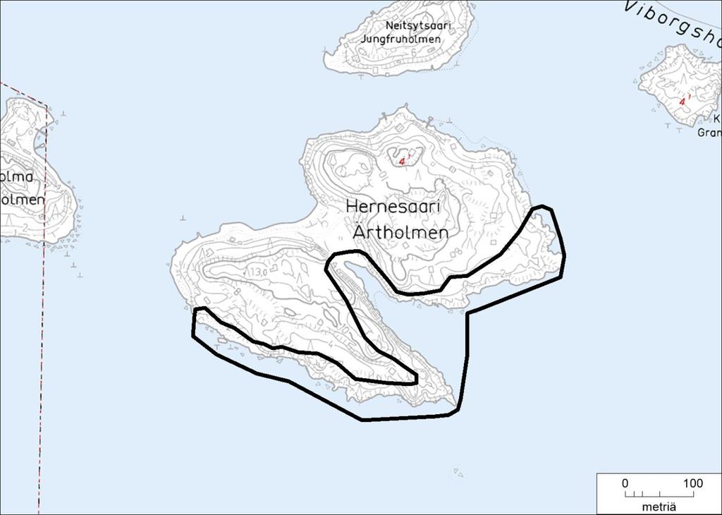 39. Santahaminan Hernesaari Pinta-ala 6,01 ha Hernesaari on kasvistollisesti ja geologisesti arvokas saari.