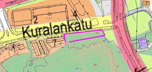 Kuralankatu 7 Puistoalue, P Muut erityispiirteet: Kohteen lähtötiedot Toivottu Kuralankatu 7 rakennuksen päädyn lähimpien koivujen poistoa ja haapojen harvennusta harvennusta Varttunutta