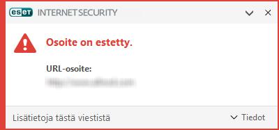 > Lokitiedostot > Suodatetut Internet-sivustot päävalikosta.