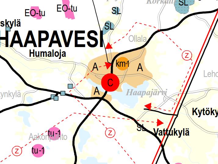 Haapajärven eteläpuolelle on osoitettu jokilaakson suuntainen viheryhteystarve, jolla osoitetaan kaupunkiseutujen ja jokilaaksovyöhykkeiden sisäisiä ja niitä yhdistäviä tavoitteellisia ulkoilun