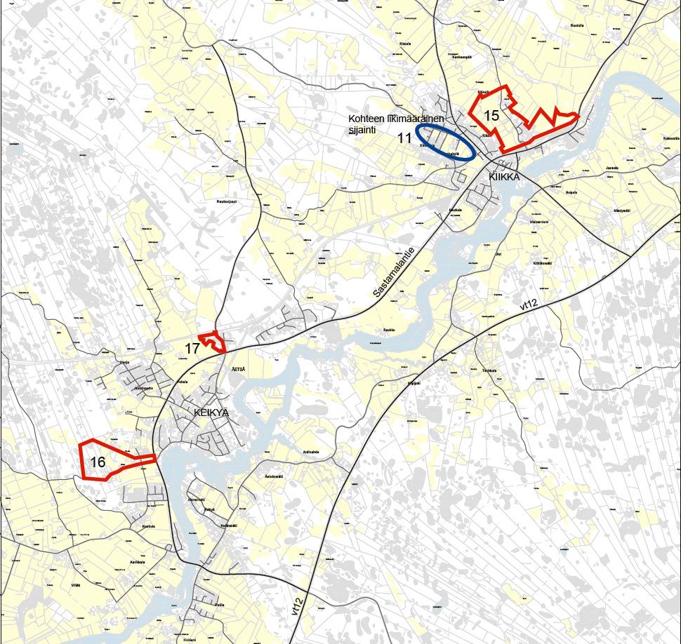 Sastamalan kaupungin kaavoitusohjelma 2010-2012 9 KIIKAN-KEIKYÄN ALUE Vireillä olevat asemakaavahankkeet 15 Ruotsilan-Kikkerlän asemakaava ja asemakaavanmuutos Tarkoituksena on turvata