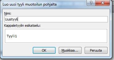 3.2 Kappaletyylit Kappaleen muotoilun voi määrittää kappalemuotoilujen kautta (komennot ryhmässä Aloitus / Kappale; Home / Paragraph).