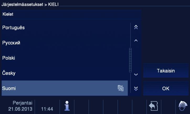 5.2.12.14 Kieli 4 3 Kuva 35 Kieli 1 2 "Kieli" -valikko sisältää seuraavat toiminnot: Nro.