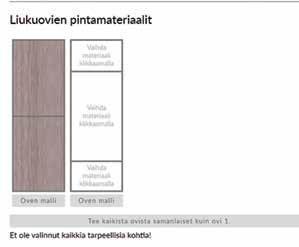 Suunnitteluohjelmat Asennusohjeet LIUKUOVILASKURI PRO-LASKIN Loppukuluttajan näkymä Laskuri on ensisijaiseti tarkoitettu loppukuluttajien liukuovitarpeita varten, joko jälleenmyyjän työkaluksi tai