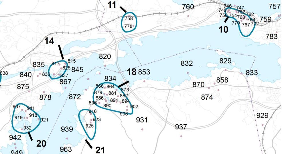 Arkeologisen perinnön ydinalue nro 9, Sastamala: Häijää / Rienilä Arkeologisen perinnön ydinalue nro 19, Sastamala: Karkun keskusta Arkeologisen perinnön ydinalue nro 13, Tampere: Pappila /