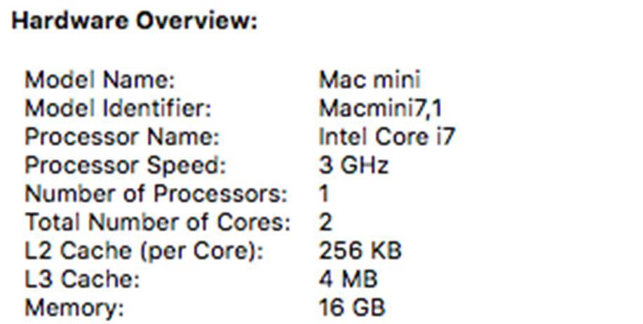 10 KUVA 2. Mac minin kokoonpano. Palvelin itsessään on pystytyksen kannalta hyvin yksinkertainen. Pohjalle tarvitaan vain MacOs, jonka uusimman version nimi on MacOS Sierra.