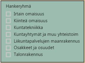 vaihtoehdon - ruudun kaikki valinnat voi poistaa painamalla