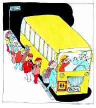 Liikenne- ja viestintäministeriö: Erilliskuljetuksessa koulukuljetusauto on merkittävä edessä ja takana omalla kilvellä, jonka voi korvata taksissa valaistulla koulukyytikuvulla.