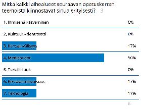 Toiminnolla voit siis piilottaa vastausvaihtoehdot web-näkymästä, jolloin siellä näkyy ainoastaan aktiviteetin otsikko. Monivalinta = salli monta valintaa.