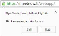 kuvaa painamalla voit myös valita haluatko käyttää integroitua kameraa vai ulkoista kameraa.