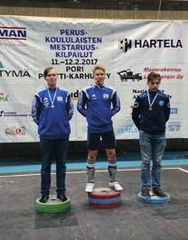 Toiseksi Joensuun Sakari Pietarinen tuloksella 131kg ja kolmanneksi Kalajoen Arttu Jäppinen 119kg.