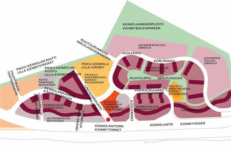 2 le. Alueen suunnittelu on alkanut vuonna 2009 ja rakentaminen 2015. Keimolanmäki on arvioiden mukaan kokonaisuudessaan valmis noin 15 vuodessa. [2.