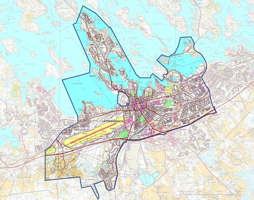 6(39) Lappeenrannan keskustaajaman osayleiskaava 2030, Keskusta-alue 2 KESKUSTA-ALUE Lappeenrannan keskustaajaman osayleiskaavan 2030 keskustan suunnittelualue käsittää Lappeenrannan keskustan sekä