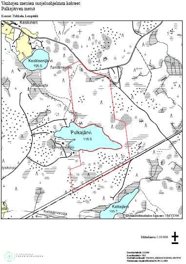 D VANHOJEN METSIEN SUOJELUALUEET 9. PULKAJÄRVI YMPÄRISTÖINEEN Pulkajärven ympärillä.