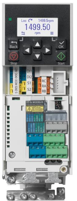 ACS380 - Taajuusmuuttaja laiterakennukseen Liitännät Integroitu käyttöliittymä Peruskäyttöönotot 2 digitaalituloa & 24 V lähde Safe Torque Off SIL3/PLe Assistant paneeli USB liitynnällä PC