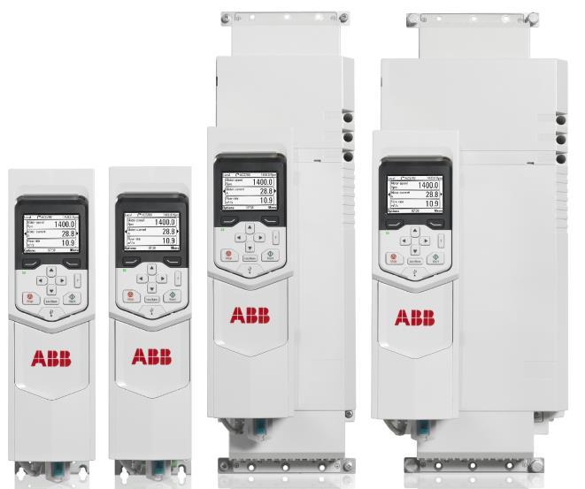 ACS880-M04 Tuotekuvaus Vakio-ominaisuudet Teho ja jännite (rungot R1-R4): 3-vaihe, 0.37-22 kw, 200-240 V AC 3-vaihe, 0.