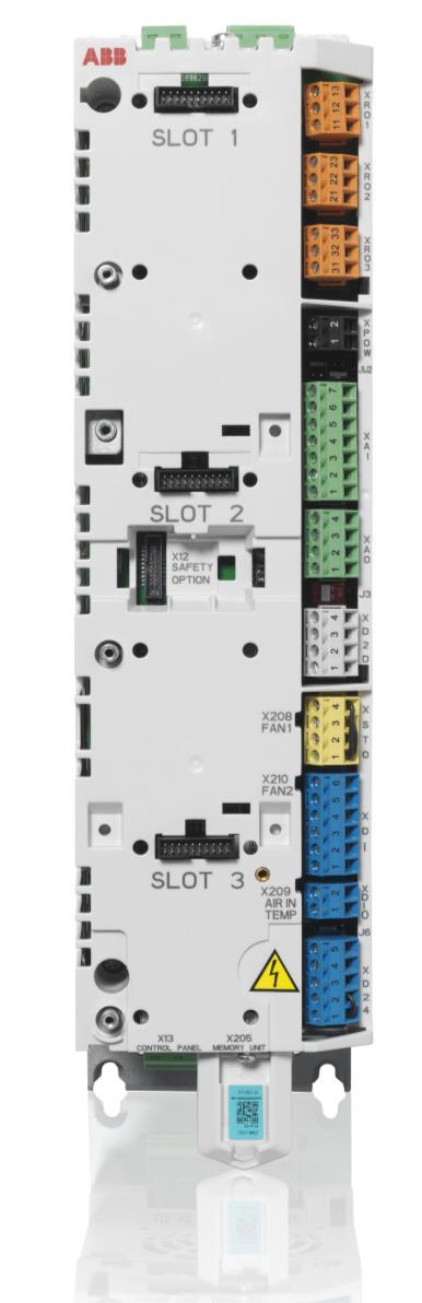 ACS880-M04 Ohjauskortti Ominaisuudet 3 x RO 2 x AI 2 x AO D2D/Modbus RTU STO 6 x DI 2 x