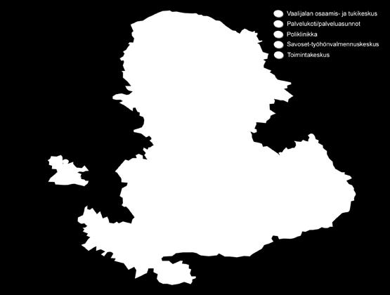 Rantasalmi, Rautalampi, Rautavaara, Savonlinna, Siilinjärvi, Sonkajärvi, Sulkava, Suonenjoki, Tervo, Tuusniemi, Varkaus, Vesanto ja Vieremä.