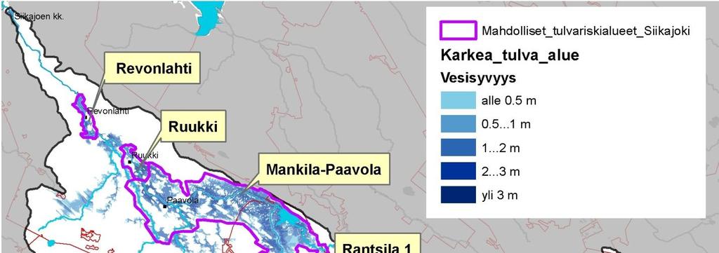 Tulvariskien alustava arviointi Siikajoen vesistöalueella 35 Kuva 7.