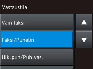 g Paina a tai b, kunnes näytössä on Vastaustila. 1 Seuraavassa näytetään, kuinka laitteen asetuksia muutetaan.