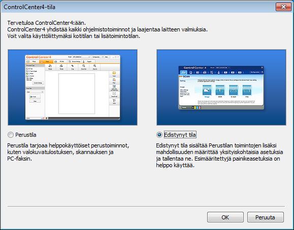 Luku 12 Asiakirjan skannaus PDF-tiedostona ControlCenter4-sovelluksella (Windows ) 12 (Lisätietoja uu Ohjelmisto- ja Verkkokäyttäjän opas.) VINKKI Tietokoneen näytöt saattavat vaihdella mallin mukaan.
