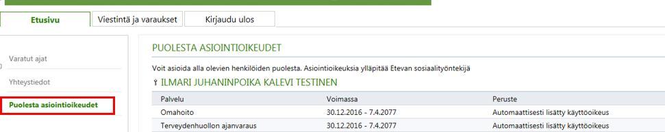 Ohje 9 (13) Palvelu; Omahoito on viestinvälitystä asiakkaan ja lyhytaikaisyksikön välillä Terveydenhuollon ajanvaraus; Etevassa tarkoittaa lyhytaikaisjaksojen ajanvarausta ajanvarauskirjalta (ei ole