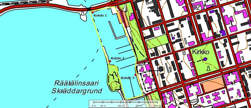16 Luotauksissa ei havaittu Kalarannan alueella aikaisemmin sijainneiden laitureiden, kiinnitystolppien tai uimahuoneen perustuksia.