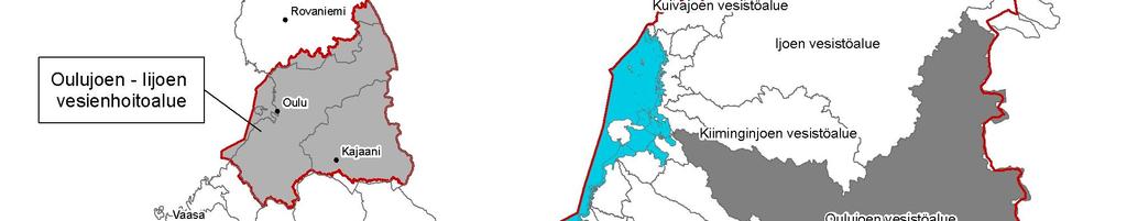 2. Vesistön kuvaus Oulujoen vesistöalue on Oulujoen- Iijoen vesienhoitoalueen suurin vesistöalue (kuva 2-1), jonka latva- ja keskiosat sijaitsevat pääosin Kainuun maakunnan alueella ja alaosa