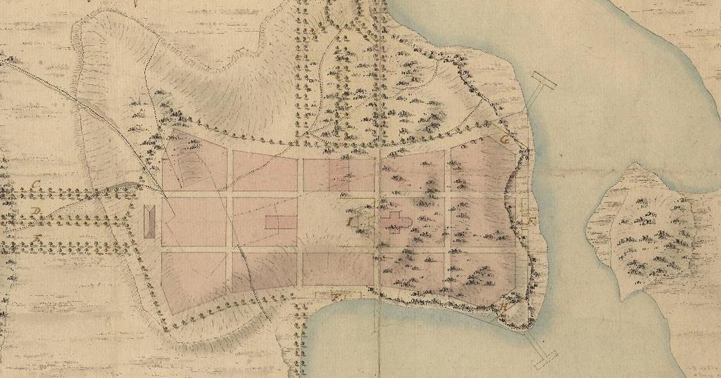 Kulttuuriympäristöpalvelut Hämeenlinnan kaupunki 4 (29) Ote Axel Magnus von Arbinin asemakaavasta 1778.