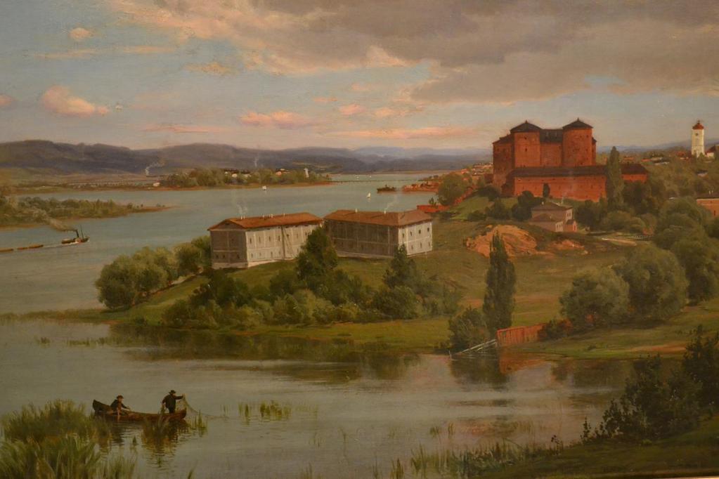Kulttuuriympäristöpalvelut Hämeenlinnan kaupunki 5 (29) Hjalmar Munsterhjelmin maalaus Hämeenlinnasta 1872. Maisema on kuvattu pohjoisesta.
