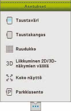 2- ja 3-ulotteisissa näkymissä liikkuminen 2-ulotteisessa näkymässä kuviot latautuvat näytölle 3-ulotteisessa näkymässä taas saat kuvioista