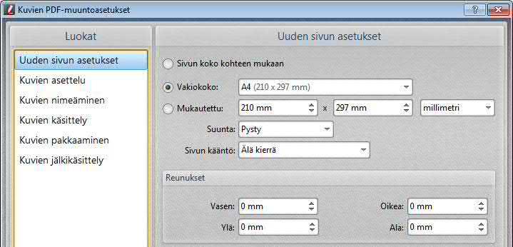 Napsauta painiketta Lisää tiedostoja... (Add Files...) tai Lisää kansio... (Add Folder...), jos uuteen tiedostoon lisätään kaikki samassa kansiossa olevat kuvat.