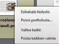 Navigaattorin Yksityiskohdat-näkymä (Navigator Details View) Yksityiskohdat-näkymässä näet tiedostojen nimien lisäksi tietoja koosta yms.