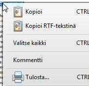 Sisällön muokkaustyökalulla voit myös muuttaa tekstisisältöä ja tekstin ominaisuuksia. 4.1 Tekstin valinta valintatyökalulla 1.