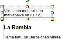 Kuvan kokoa voit muuttaa kulmissa ja rajoilla olevilla koonmuuttokahvoilla. Vihreän kiertokahvan avulla voit kiertää kuvan asentoa. 4.