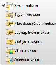 Asetuspainikkeen valinnoilla voit määrittää, mitä tietoja kommenteista näytetään (Show Subjects, Show Authors, Show Dates, Show Text, Show Statuses, Show Colors).