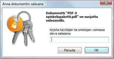 Ilman asiakirjan avaukseen tarvittavaa salasanaa ei kukaan, ei edes asiakirjan tekijä pääse dokumentin suojausmäärittelyihin. PDF-dokumentti voidaan näin kokonaan menettää.