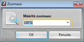 Tiedostojen hallinta 89 2.5 Sivujen koko Suurentaminen ja pienentäminen Näkymää voit suurentaa valitsemalla sopivan koon työkalurivin zoomaustasoluettelosta.