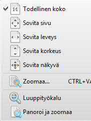 Jos viimeinen ikkunan työkalu (Track Mouse) on käytössä, vaihtuu ikkunan sisältö hiiren vetoliikkeiden mukaisesti.