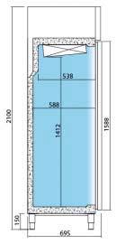 korroosionkestäväksi pinnoitettu höyrystin 485x695x2100 mm 430W 230V -2.