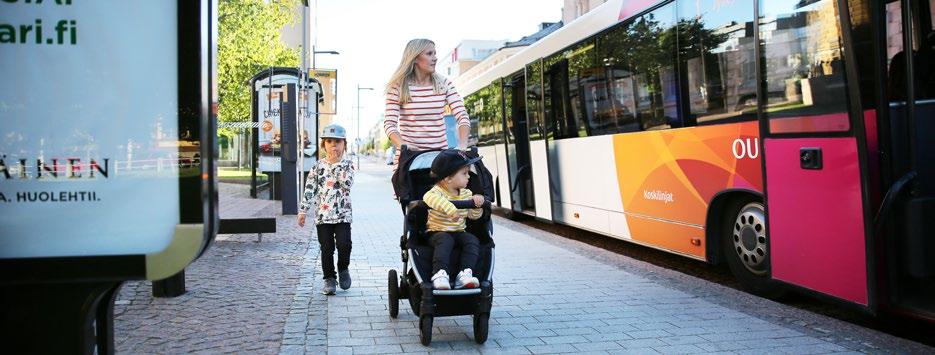 24 Torikatu on keskustan tärkein joukkoliikennekatu. Joukkoliikenne sujuvammaksi Joukkoliikenne tarjoaa yhteydet Oulun keskustaan sekä mahdollisuudet vaihtaa kulkumuotoja sujuvasti.