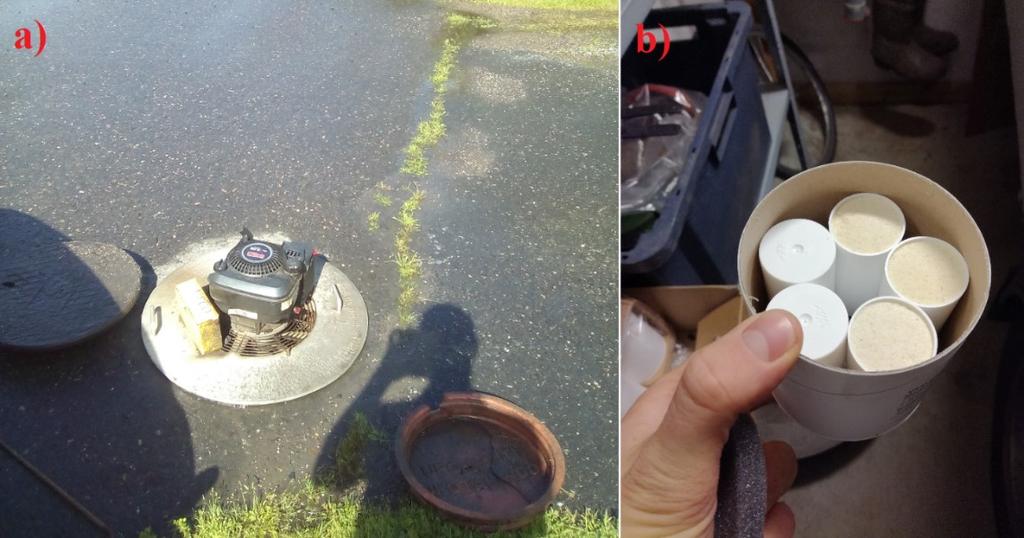 3 SAVUKOKEIDEN KÄYTÄNNÖN TOTEUTUS JA MENETELMÄN TOIMIVUUDEN ARVIOINTI 17 Savukokeeseen tarvittavaan laitteistoon kuuluvat itse savukone, savun muodostava aine, työkalut tarkastuskaivojen kansien