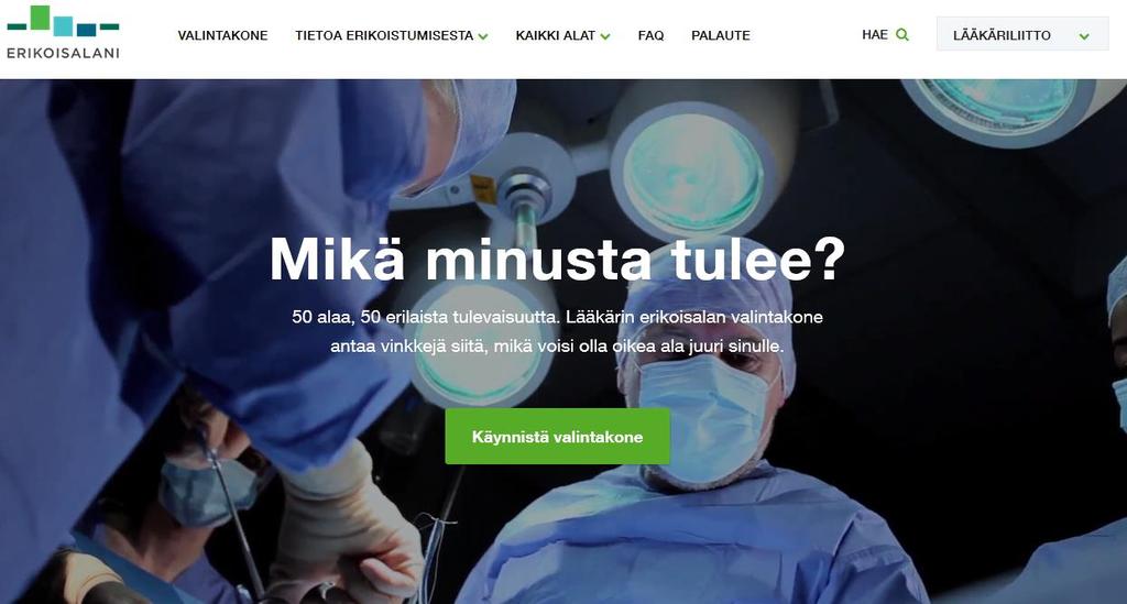 Osoitteessa erikoisalani.fi Julkaistu Lääkäripäivillä 13