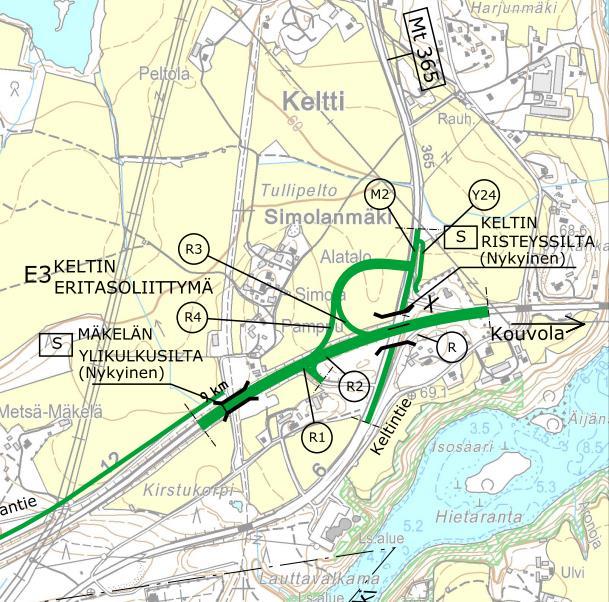 HANKEARVIOINTI 11 (24) Kuva 6. Toimenpiteet Keltin eritasoliittymässä. 2.2.9 Kustannusarvio Tiesuunnitelman kustannusarvio on 15,8 M.