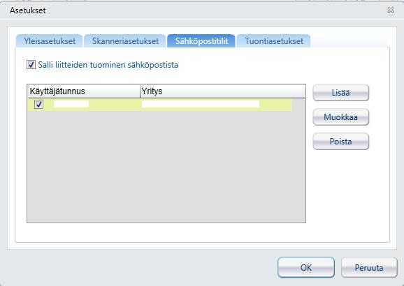 7 Laskujen tuominen sähköpostikansiosta Jos organisaatiosi vastaanottaa laskuja sähköpostien liitteinä, ne voidaan tuoda CloudScansovellukseen suoraan sähköpostitililtä.