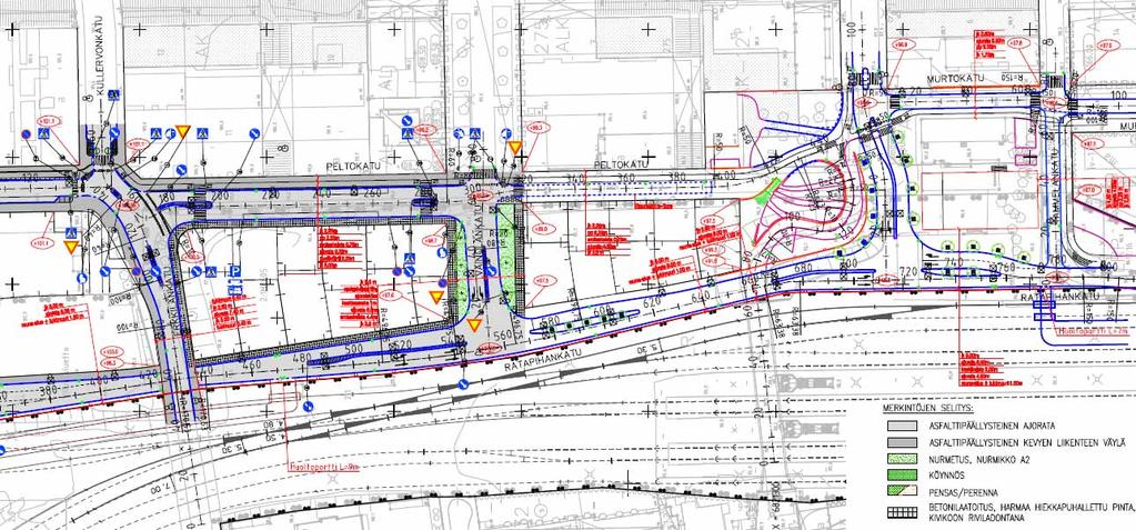 Ratapihankatu Katusuunnitelma välillä Naistenlahden liittymä Väinölänkatu sekä