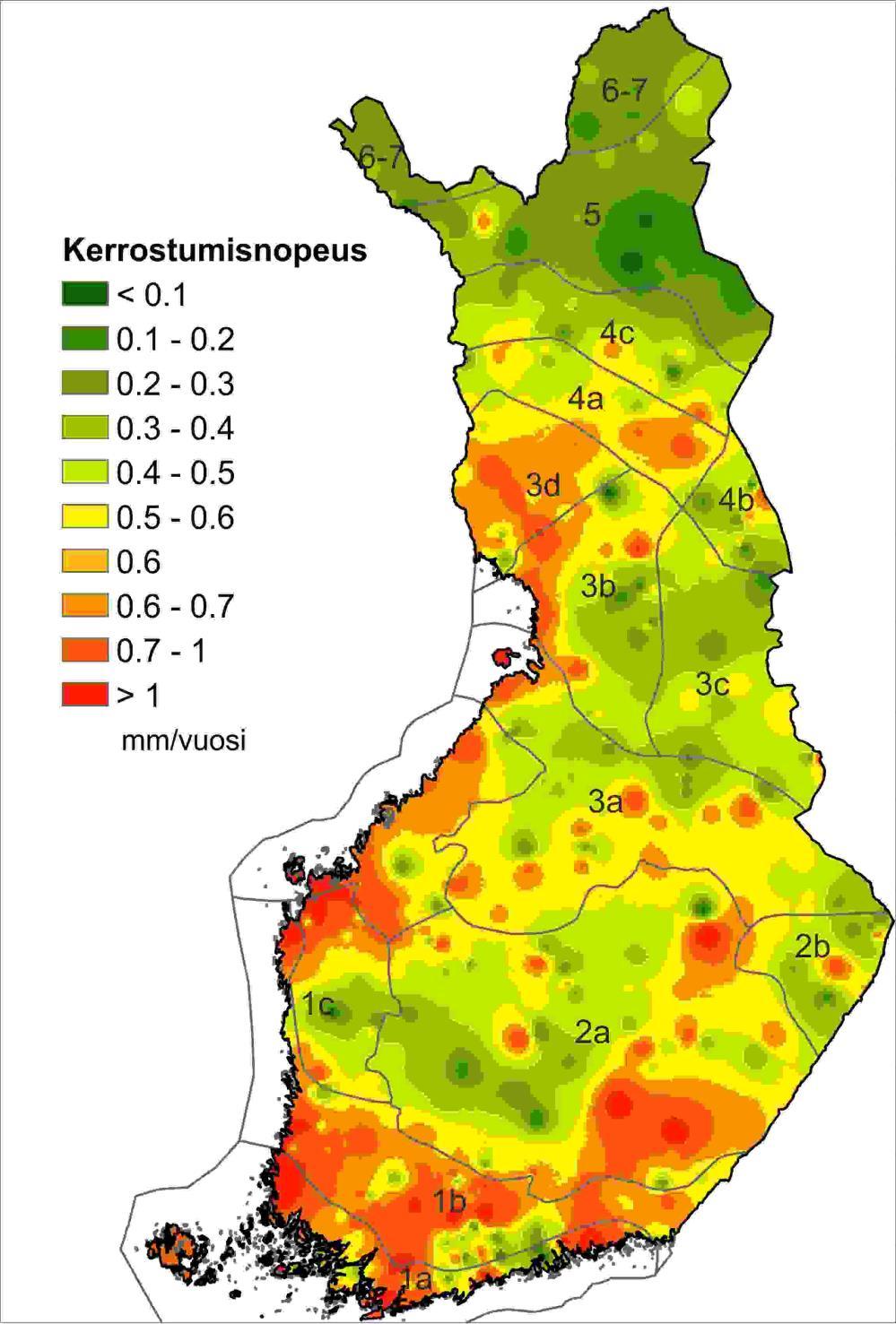 Turpeen kerrostumisnopeus