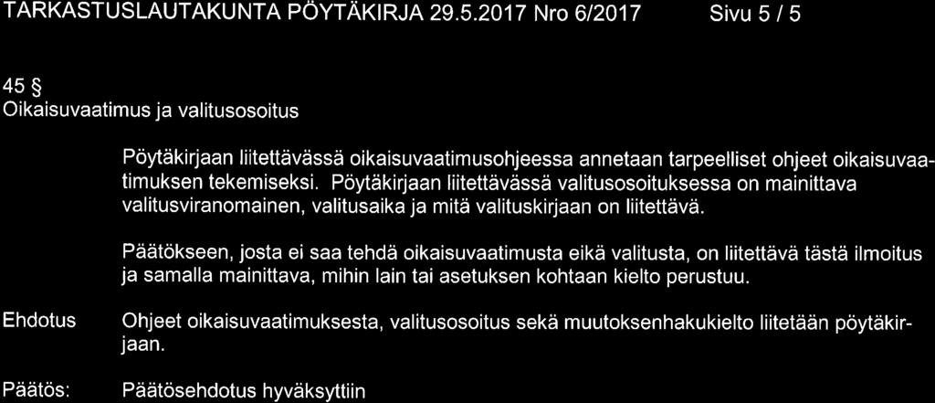 TARKASTUSLAUTAKUNTA PÖYTAKIRJA29.5.