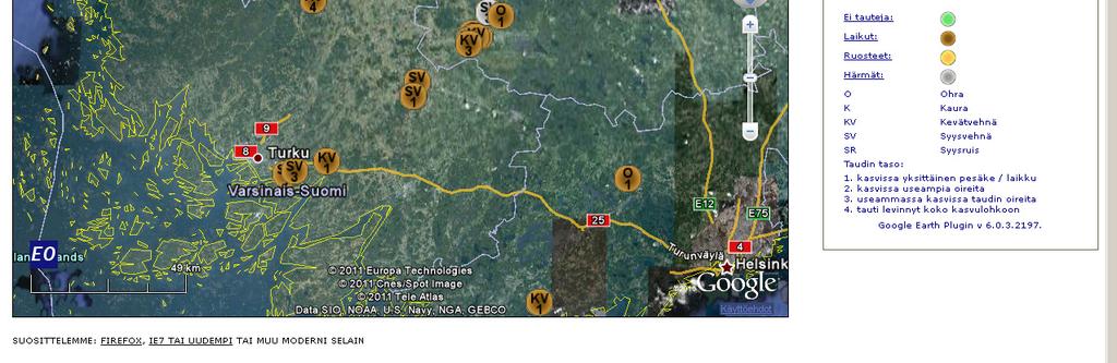 kehittämä Enviobserver matkapuhelinsovellus tulokset avoimella web-sivulla https://knowledge.